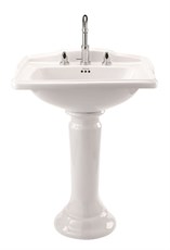 imperial bathroom DRIFT stor lige vask med pedestal 63 x 49 x 80,5. Fås med 1 eller 3 huller til armatur 7.195,00